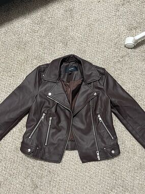 Vero Moda Dark Brown Faux Leather Moto Jacket